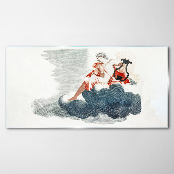 Musical Muse in the Clouds Wall art on glass