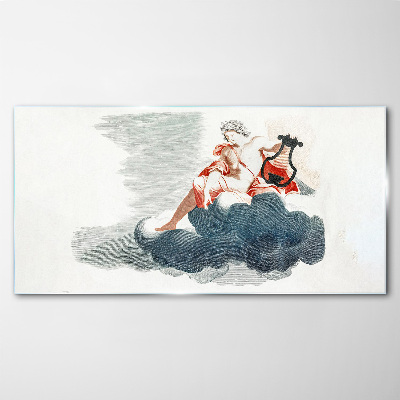 Musical Muse in the Clouds Wall art on glass