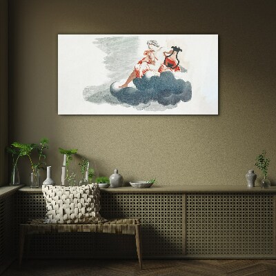 Musical Muse in the Clouds Wall art on glass