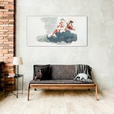 Musical Muse in the Clouds Wall art on glass