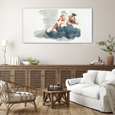 Musical Muse in the Clouds Wall art on glass