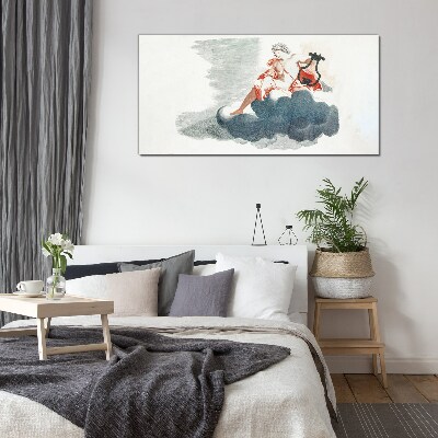 Musical Muse in the Clouds Wall art on glass