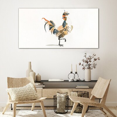 Figure animal bird chicken Glass Print