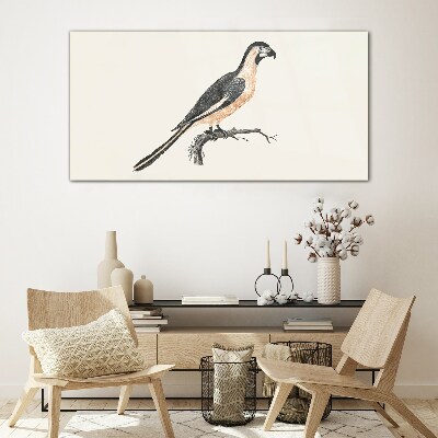 Figure animal bird branch Glass Print