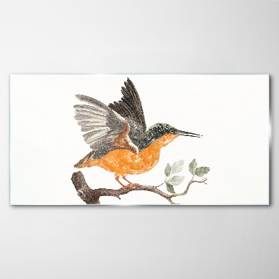 Figure animal bird branch Glass Print