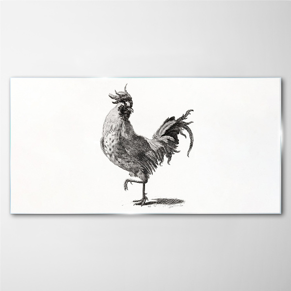 Figure animal bird chicken Glass Print