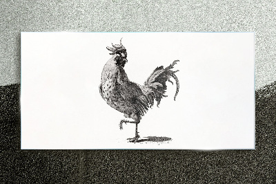 Figure animal bird chicken Glass Print