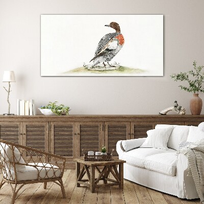 Duck on a natural background Glass art print
