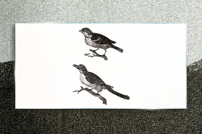 Birds on a branch Wall art on glass