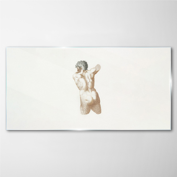Nude of a man with hair Wall art on glass