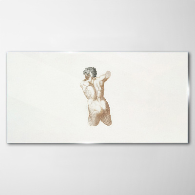 Nude of a man with hair Wall art on glass