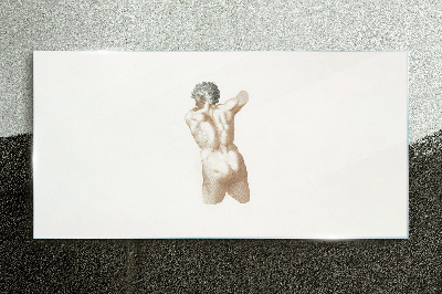 Nude of a man with hair Wall art on glass