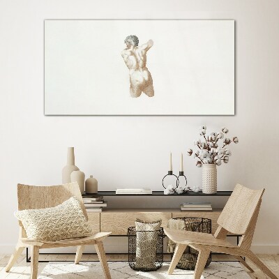 Nude of a man with hair Wall art on glass