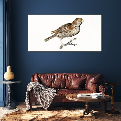 A winged friend in a natural style Wall art on glass