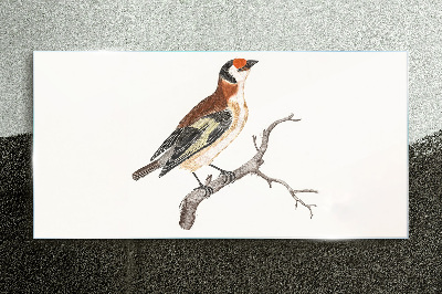 Bird on a branch Wall art on glass