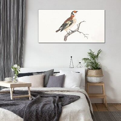 Bird on a branch Wall art on glass