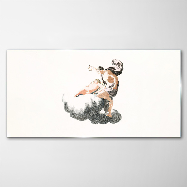 Figure on a cloud Wall art on glass