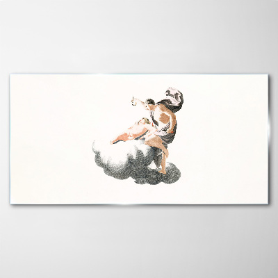 Figure on a cloud Wall art on glass
