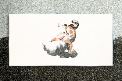 Figure on a cloud Wall art on glass