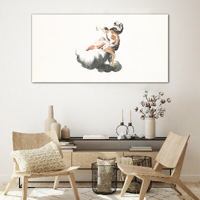 Figure on a cloud Wall art on glass