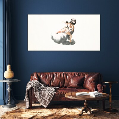 Figure on a cloud Wall art on glass