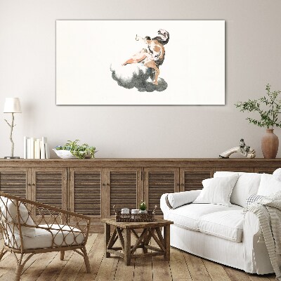 Figure on a cloud Wall art on glass