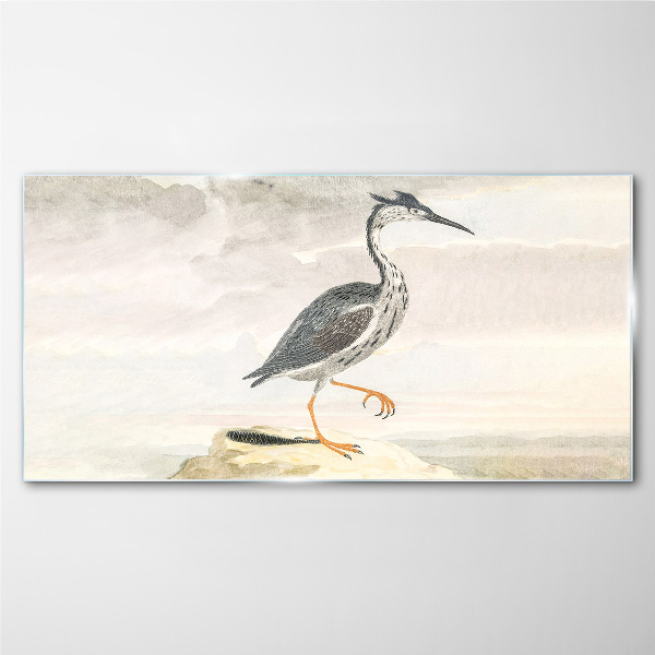 A migratory bird against the backdrop of nature Wall art on glass