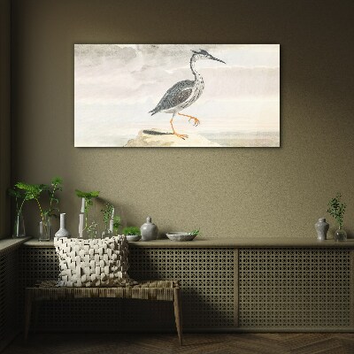 A migratory bird against the backdrop of nature Wall art on glass
