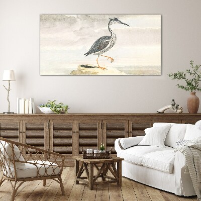 A migratory bird against the backdrop of nature Wall art on glass