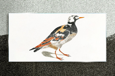 Bird on a white background Wall art on glass