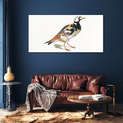 Bird on a white background Wall art on glass