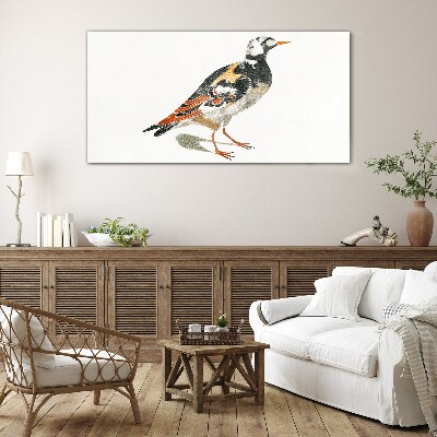 Bird on a white background Wall art on glass