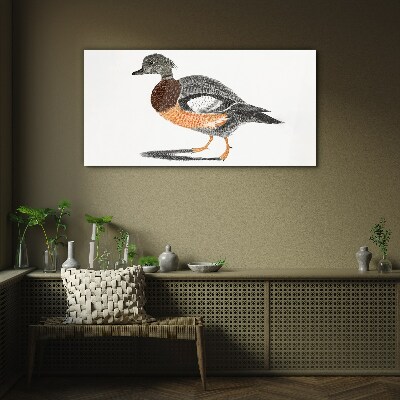 Duck in graphic style Glass art print