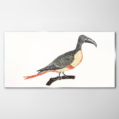 Figure animal bird branch Glass Print