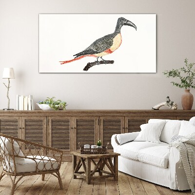 Figure animal bird branch Glass Print