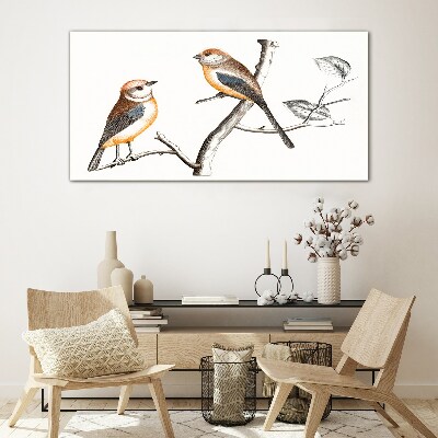 Figure animal bird branch Glass Print