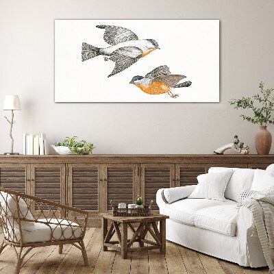 Birds in flight Wall art on glass