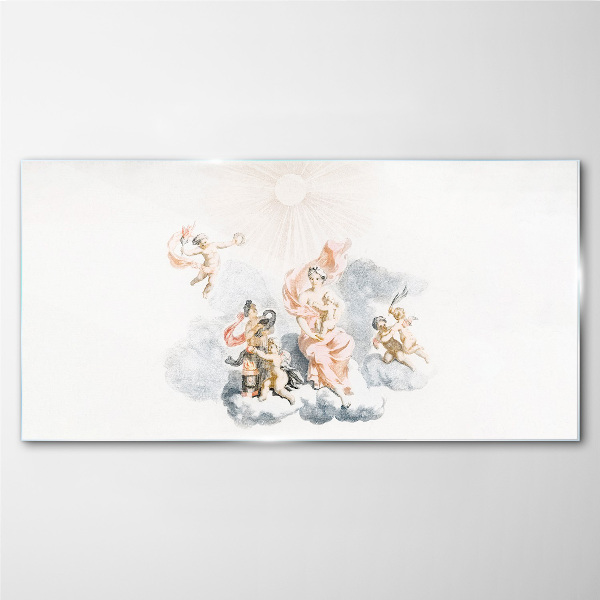 Angels in the clouds Glass art print