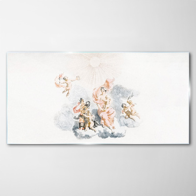 Angels in the clouds Glass art print