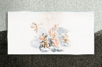 Angels in the clouds Glass art print