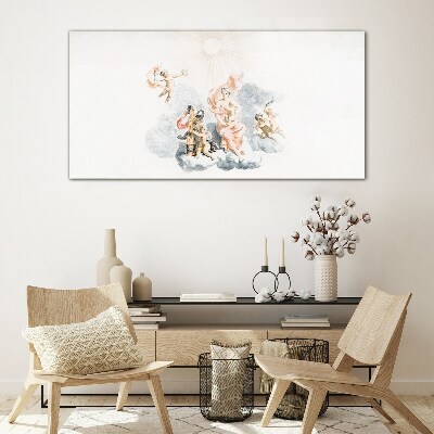 Angels in the clouds Glass art print
