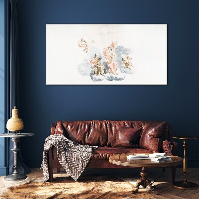 Angels in the clouds Glass art print