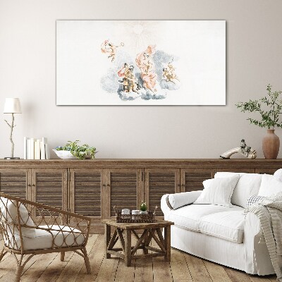 Angels in the clouds Glass art print