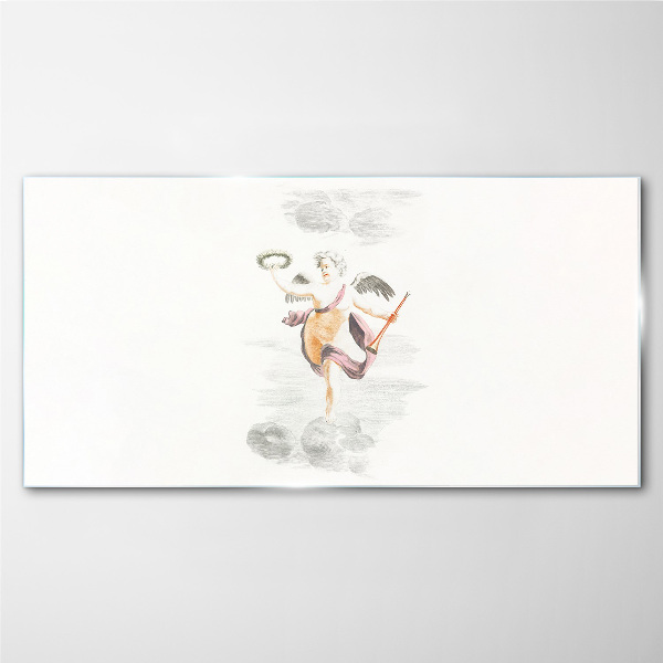 Angel with a wreath Wall art on glass