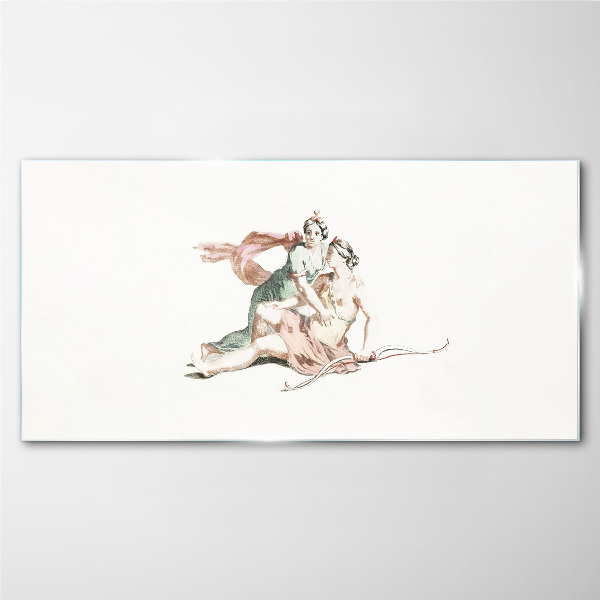 Mythological scene with female figures Wall art on glass