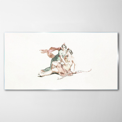Mythological scene with female figures Wall art on glass