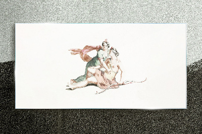 Mythological scene with female figures Wall art on glass