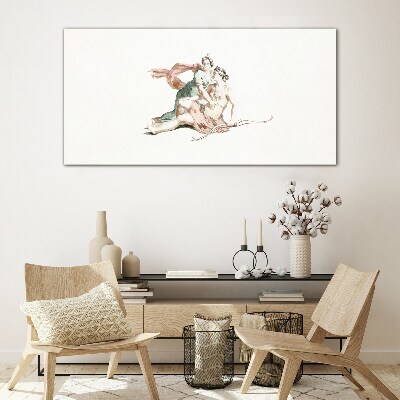 Mythological scene with female figures Wall art on glass