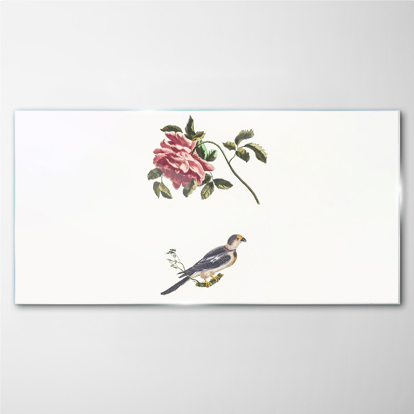 Animal bird branch flower Glass Print