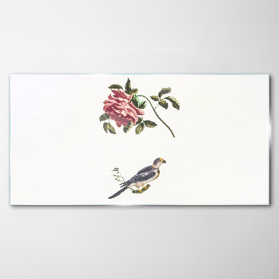 Animal bird branch flower Glass Print